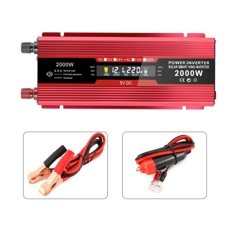 Carmaer Universal 12V to 220V 2000W Car LCD Display Inverter Household Power Converter - Modified Square Wave by PMC TechLife | Online Shopping South Africa | PMC TechLife