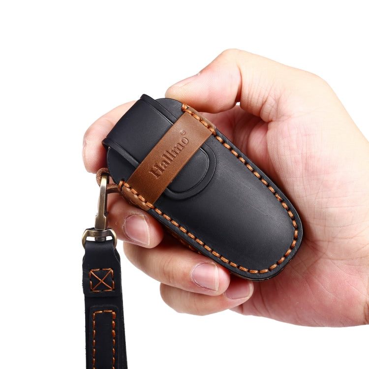 Hallmo Car Cowhide Leather Key Protective Cover Key Case for Hyundai 4-button(Black) - free shipping - PMC TechLife - Order now!