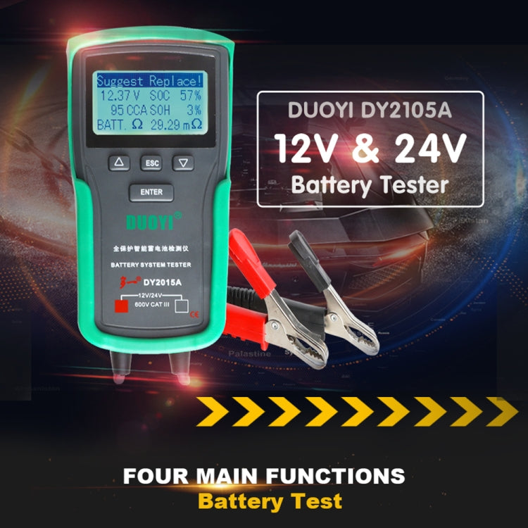 DUOYI DY2015A Car 12V 24V Digital CCA Load Battery Charging Digital Capacity Tester - free shipping - PMC TechLife - Order now!