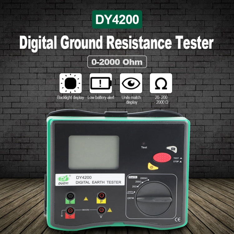 DUOYI DY4200 Car Higher Accuracy Digital Ground Resistance Tester - free shipping - PMC TechLife - Order now!