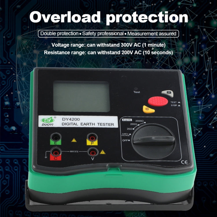 DUOYI DY4200 Car Higher Accuracy Digital Ground Resistance Tester - free shipping - PMC TechLife - Order now!