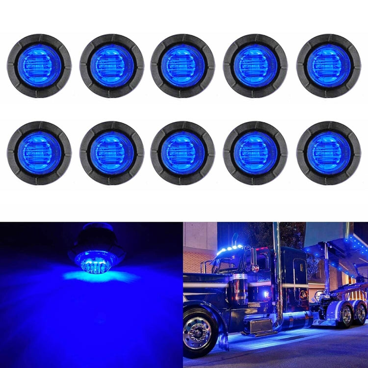 10 PCS MK-009 3/4 inch Car / Truck 3LEDs Side Marker Indicator Lights Bulb Lamp (Blue Light) - free shipping - PMC TechLife - Order now!