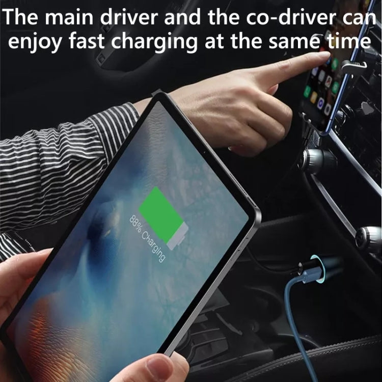 2pcs PD 20W Aluminum Alloy Dual Interface Car Fast Charger (Blue) - Car Charger by PMC TechLife | Online Shopping South Africa | PMC TechLife