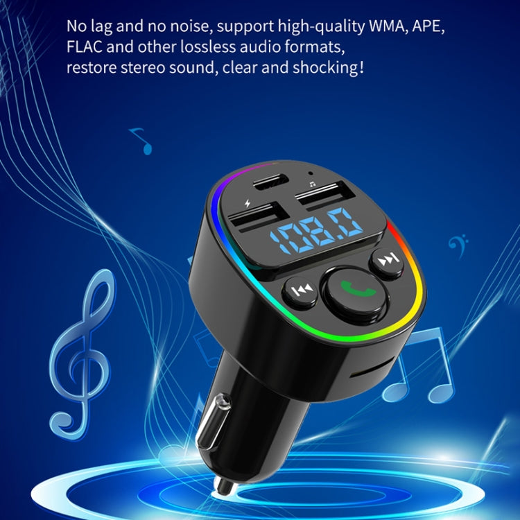 Car Bluetooth MP3 Player Audio FM Transmitter with Ambient Light - Bluetooth Car Kits by PMC TechLife | Online Shopping South Africa | PMC TechLife
