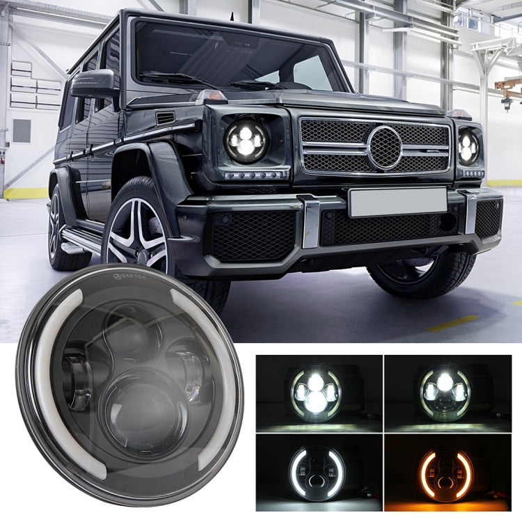 7 inch H4 / H13 DC 9V-30V 3000LM 3000K-6000K 25W Car Round Shape LED Headlight Lamps for Jeep Wrangler, with Angel Eye(White Light) - free shipping - PMC TechLife - Order now!