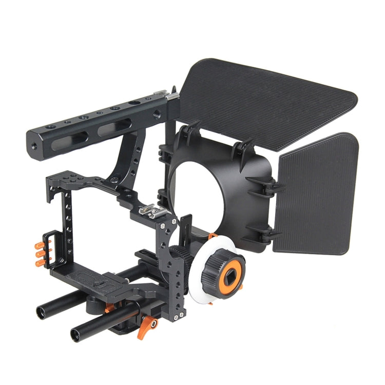 YELANGU YLG1105A A7 Cage Set Include Video Camera Cage Stabilizer / Follow Focus / Matte Box for Sony GH4 / A7S / A7 / A7R / A72 / A7RII / A7SII / A6000 / A6500 / A6300 / A7R3 / A7S3 / A7R4  (Orange) - free shipping - PMC TechLife - Order now!