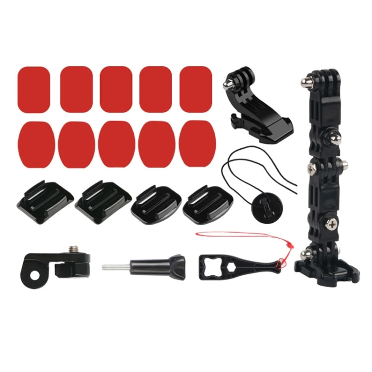 Cycling Helmet Adhesive Multi-Joint Arm Fixed Mount Set with J-Hook Buckle Mount & Adapter & Screw for DJI Osmo Action, GoPro HERO10 Black /9 Black / HERO8 Black /7 /6 /5 /5 Session /4 Session /4 /3+ /3 /2 /1, Xiaoyi and Other Action Cameras -  by PMC TechLife | Online Shopping South Africa | PMC TechLife