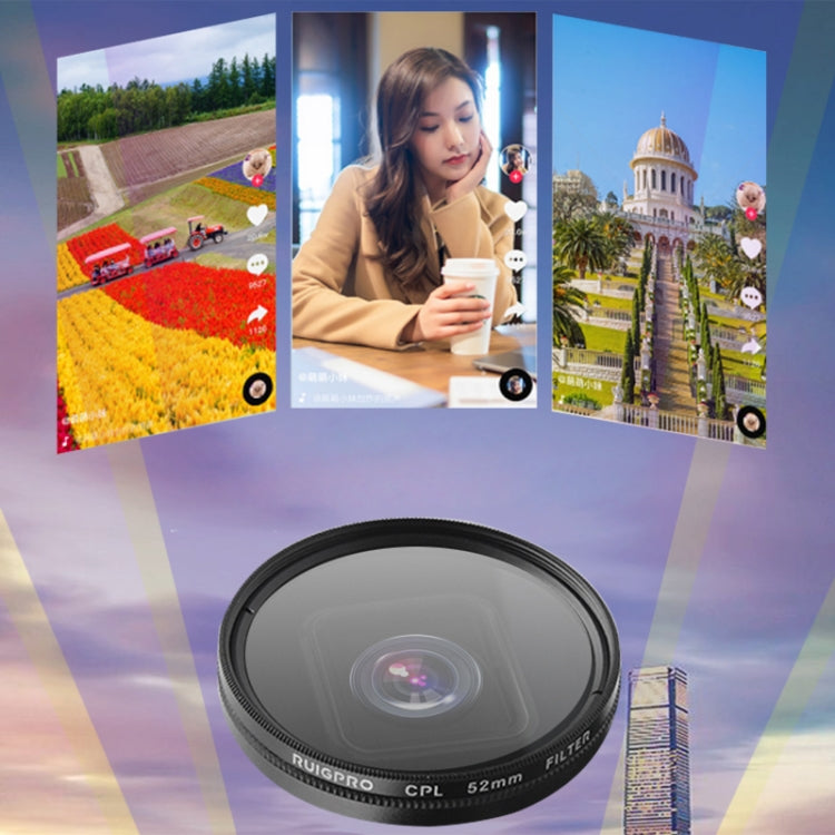 RUIGPRO for GoPro HERO 7/6 /5 Professional 52mm CPL Lens Filter with Filter Adapter Ring & Lens Cap - Lens Filter by RUIGPRO | Online Shopping South Africa | PMC TechLife | Buy Now Pay Later Mobicred