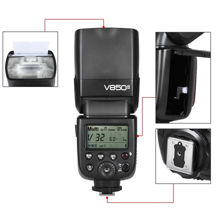 Godox V850II 2.4GHz Wireless 1/8000s HSS Flash Speedlite for Canon / Nikon DSLR Cameras(Black) - free shipping - PMC TechLife - Order now!