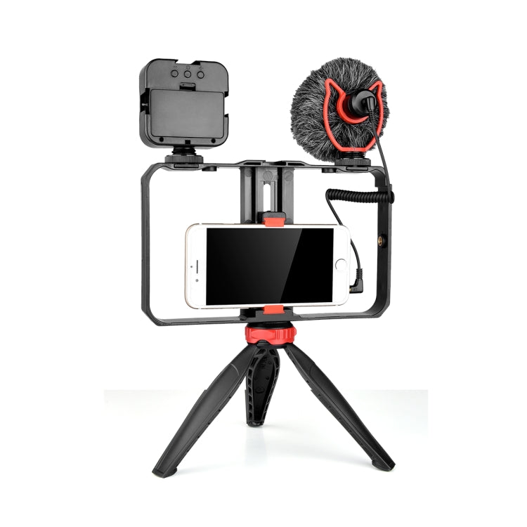 YELANGU PC204 YLG1801D Vlogging Live Broadcast LED Selfie Light Smartphone Video Rig Handle Stabilizer Bracket Kits with Microphone & Tripod - free shipping - PMC TechLife - Order now!