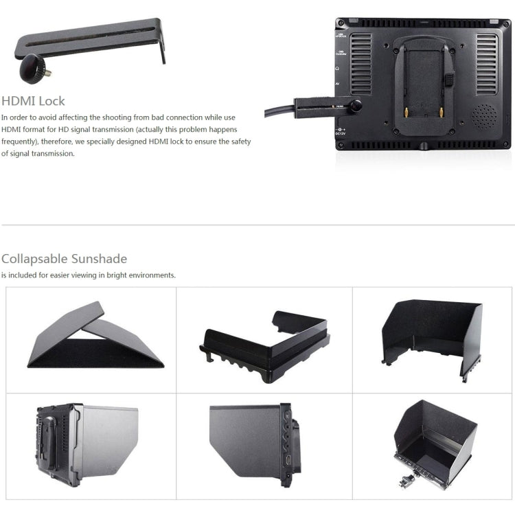 FEELWORLD FW759 1280x800 7 inch IPS Screen Ultra-thin HD Camera Field Monitor - free shipping - PMC TechLife - Order now!