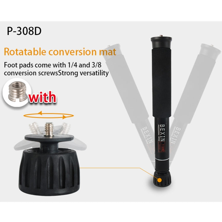 BEXIN P308D Portable Travel Outdoor DSLR Camera Aluminum Alloy Monopod Holder (Black) - free shipping - PMC TechLife - Order now!