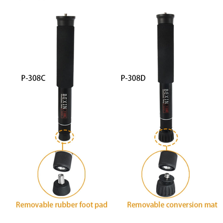 BEXIN P308D Portable Travel Outdoor DSLR Camera Aluminum Alloy Monopod Holder (Black) - free shipping - PMC TechLife - Order now!