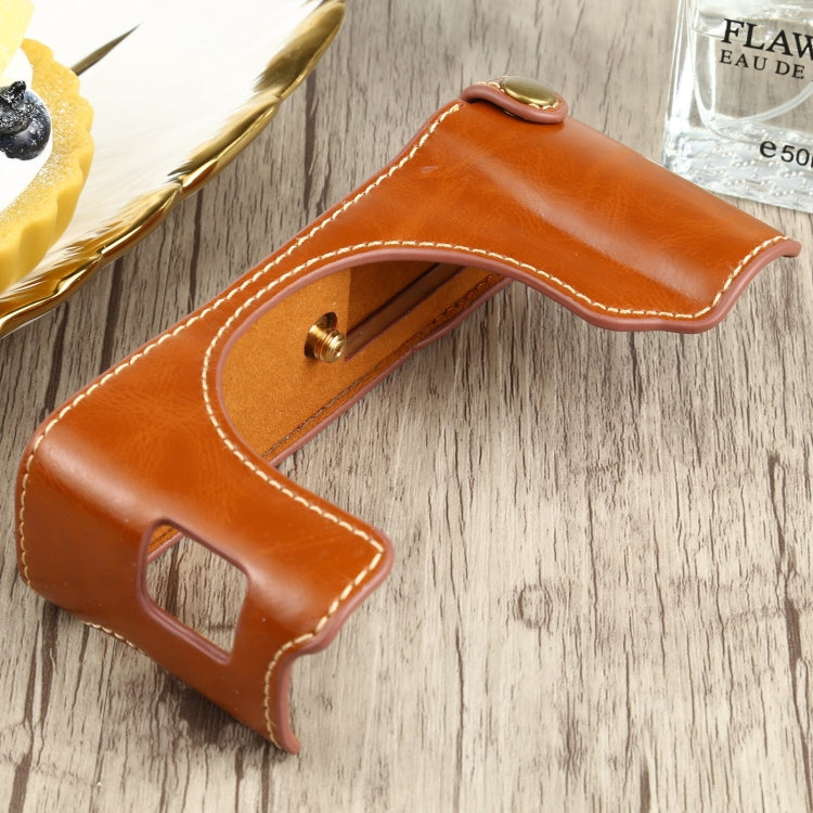 1/4 inch Thread PU Leather Camera Half Case Base for FUJIFILM X100V (Brown) - Half Case by PMC TechLife | Online Shopping South Africa | PMC TechLife | Buy Now Pay Later Mobicred