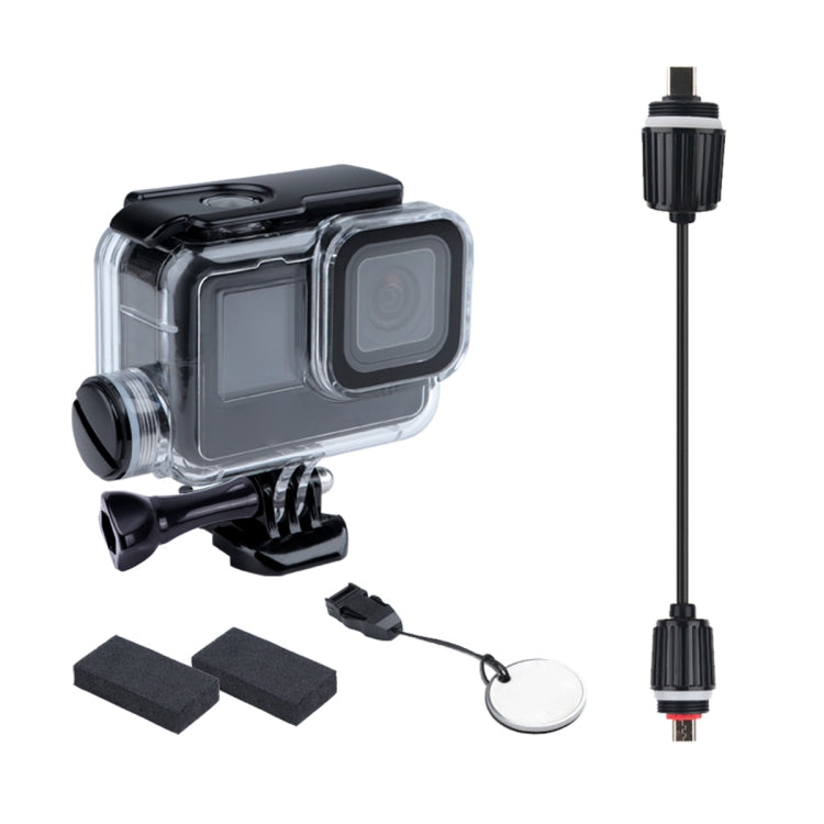 For GoPro HERO10 Black / HERO9 Black 30m Charging Waterproof Housing Case with Buckle Basic Mount & Screw - Waterproof Cases by PMC TechLife | Online Shopping South Africa | PMC TechLife