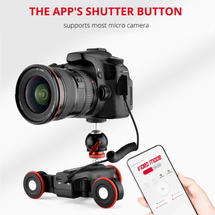 YELANGU L5 Electric Track Slider 3-Wheel Rolling Dolly Car, Load: 3kg(Black) - free shipping - PMC TechLife - Order now!