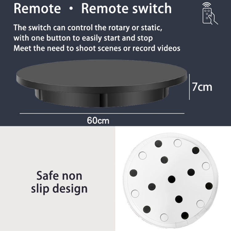 60cm Electric Rotating Display Stand Props Turntable, Load: 100kg, Plug-in Power, UK Plug(White) -  by PMC TechLife | Online Shopping South Africa | PMC TechLife
