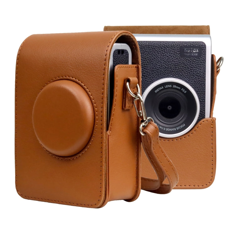 Vertical Full Body Camera PU Leather Case Bag with Strap for FUJIFILM instax mini Evo (Brown) - free shipping - PMC TechLife - Order now!
