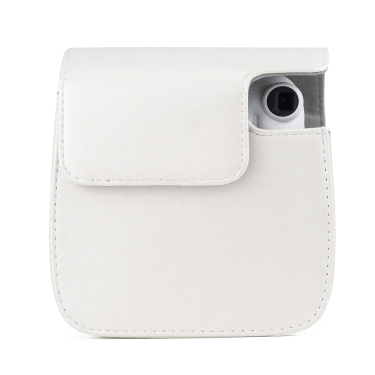 Solid Color Full Body Camera Leather Case Bag with Strap for FUJIFILM Instax mini 11 (White) - free shipping - PMC TechLife - Order now!