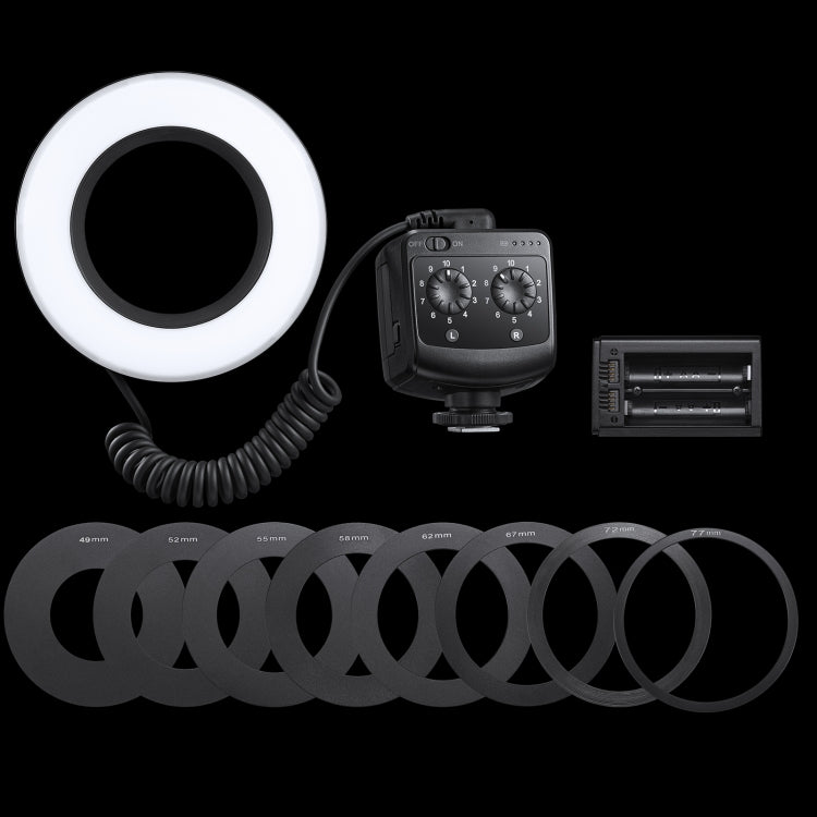 Godox Ring72 Macro Ring 48 LED Flash Light with 8 Different Size Adapter Rings(Black) - free shipping - PMC TechLife - Order now!