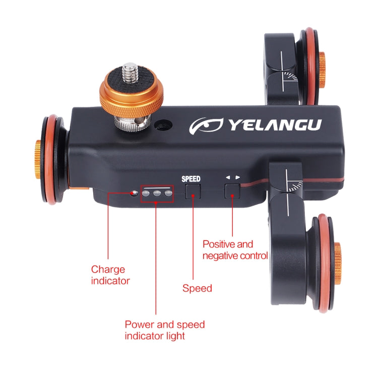 YELANGU L4X Camera Wheel Dolly II Electric Track Slider 3-Wheel Video Pulley Rolling Dolly Car with Remote Control for DSLR / Home DV Cameras, GoPro, Smartphones, Load: 3kg - free shipping - PMC TechLife - Order now!
