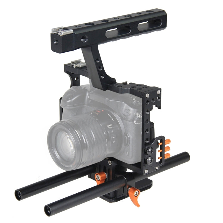 YELANGU YLG0904A-C Handle Video Camera Cage Stabilizer for Panasonic Lumix DMC-GH4 / Sony A7 & A7S & A7R & A7RII & A7SII(Orange) - free shipping - PMC TechLife - Order now!