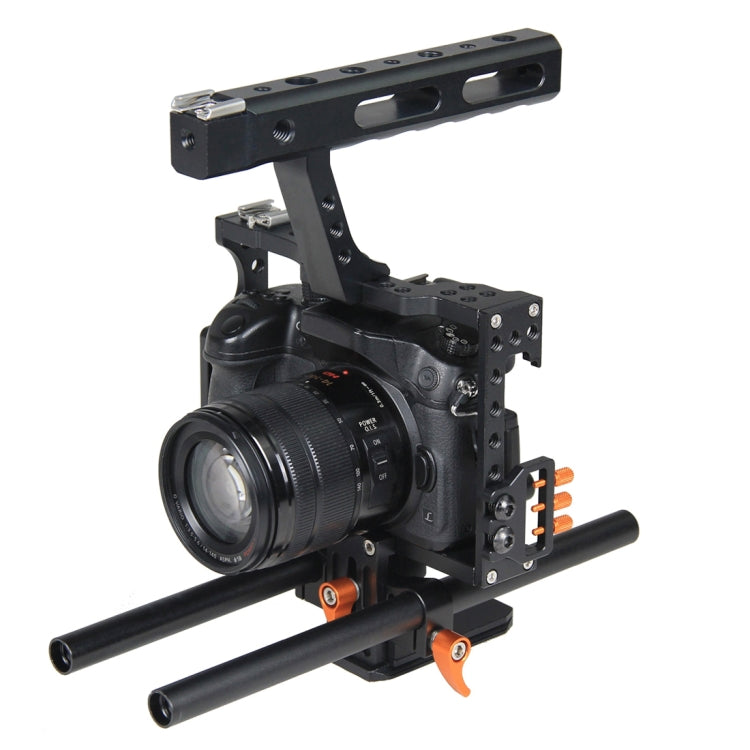 YELANGU YLG0904A-C Handle Video Camera Cage Stabilizer for Panasonic Lumix DMC-GH4 / Sony A7 & A7S & A7R & A7RII & A7SII(Orange) - free shipping - PMC TechLife - Order now!