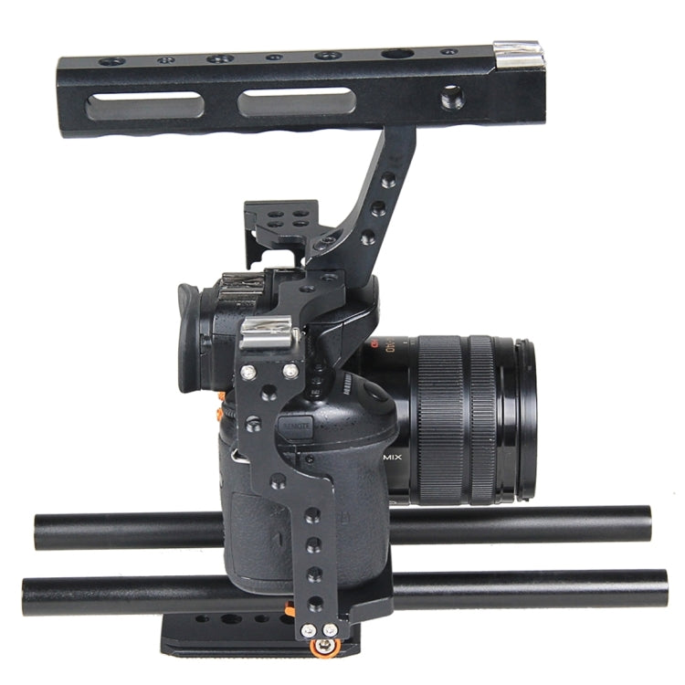 YELANGU YLG0904A-C Handle Video Camera Cage Stabilizer for Panasonic Lumix DMC-GH4 / Sony A7 & A7S & A7R & A7RII & A7SII(Orange) - free shipping - PMC TechLife - Order now!