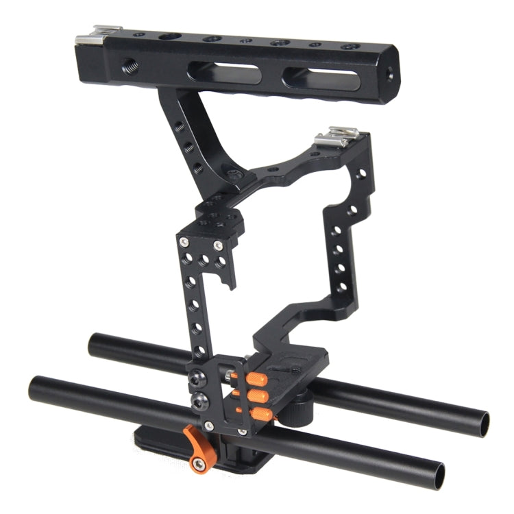 YELANGU YLG0904A-C Handle Video Camera Cage Stabilizer for Panasonic Lumix DMC-GH4 / Sony A7 & A7S & A7R & A7RII & A7SII(Orange) - free shipping - PMC TechLife - Order now!