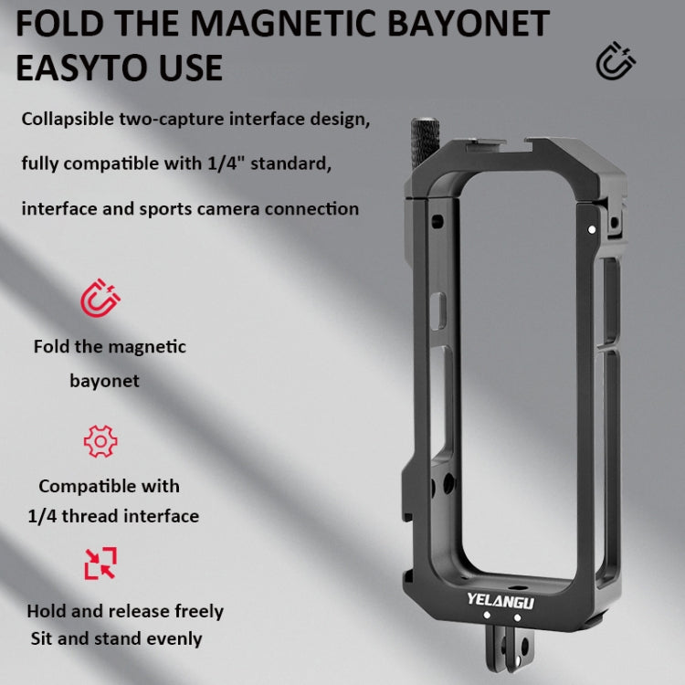 For Insta360 X3 YELANGU LW-ONE X3 Metal Cage Extended Frame Case - Mount & Holder by YELANGU | Online Shopping South Africa | PMC TechLife | Buy Now Pay Later Mobicred