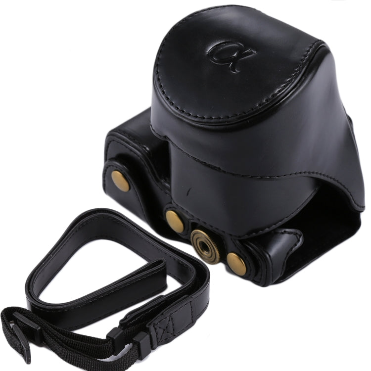 Full Body Camera PU Leather Case Bag with Strap for Sony NEX 5N / 5R / 5T (16-50mm / 18-55mm Lens)(Black) - Leather Bag by PMC TechLife | Online Shopping South Africa | PMC TechLife