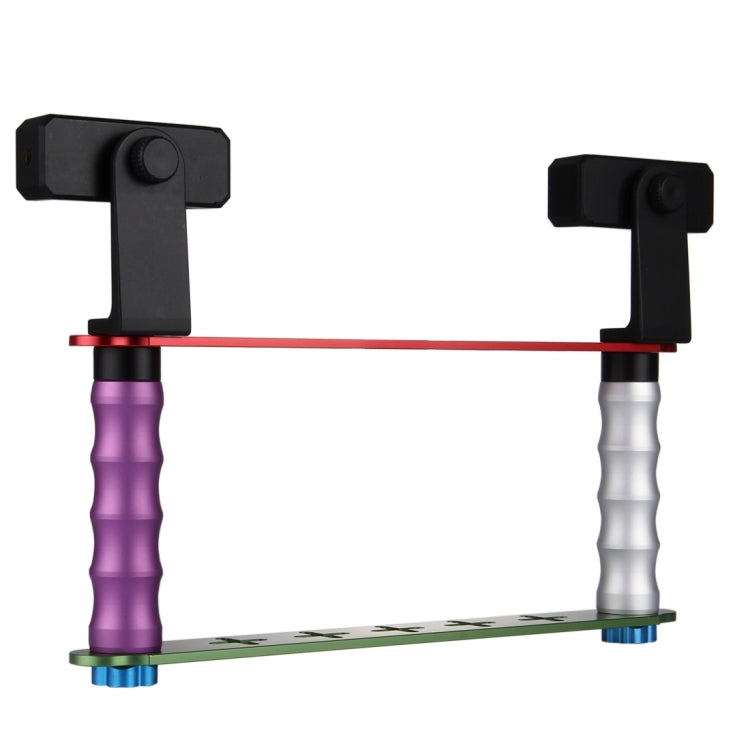 Smartphone Live Broadcast Bracket Dual Hand-held Selfie Mount Kits with 2x Phone Clips, For iPhone, Galaxy, Huawei, Xiaomi, HTC, Sony, Google and other Smartphones - Selfie Sticks by PMC TechLife | Online Shopping South Africa | PMC TechLife
