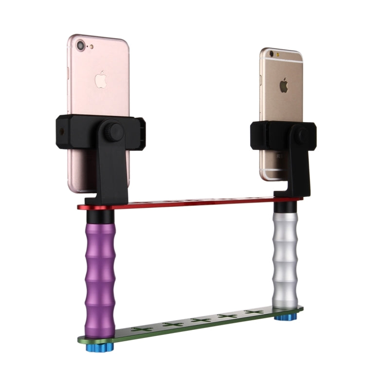 Smartphone Live Broadcast Bracket Dual Hand-held Selfie Mount Kits with 2x Phone Clips, For iPhone, Galaxy, Huawei, Xiaomi, HTC, Sony, Google and other Smartphones - Selfie Sticks by PMC TechLife | Online Shopping South Africa | PMC TechLife