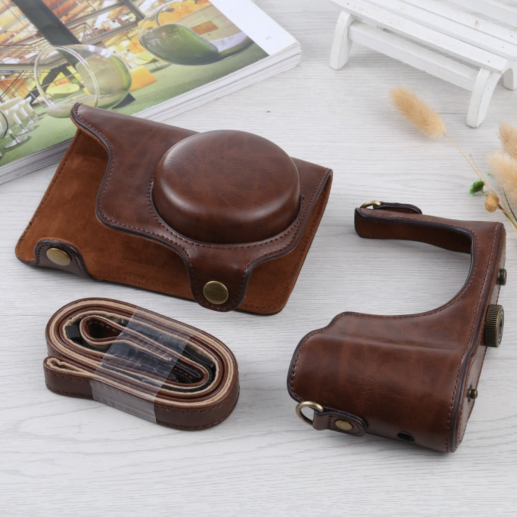 Full Body Camera PU Leather Case Bag with Strap for Samsung Galaxy Camera EK-GC100 / EK-GC110 / EK-GC200(Coffee) - Leather Bag by PMC TechLife | Online Shopping South Africa | PMC TechLife