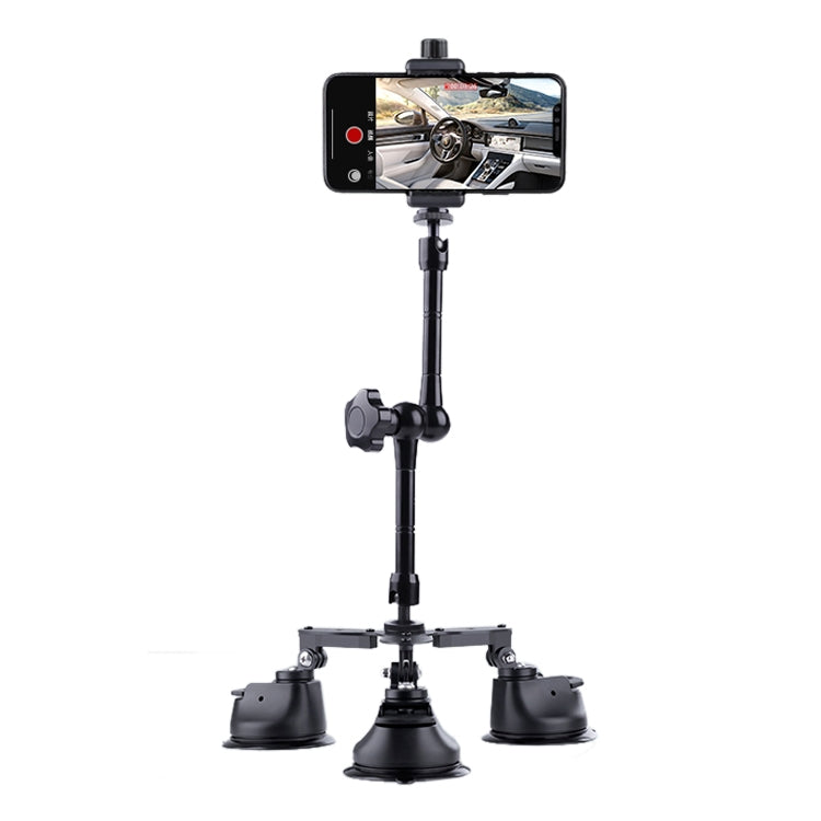 Tri-leg Suction Cup Articulating Friction Magic Arm Phone Clamp Mount (Black) - Holder by PMC TechLife | Online Shopping South Africa | PMC TechLife