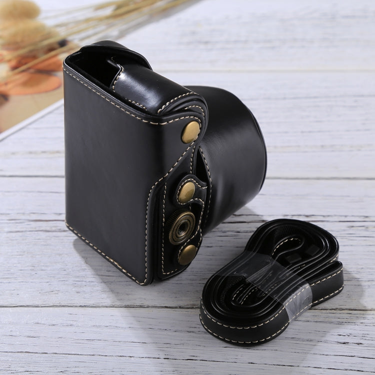 Full Body Camera PU Leather Case Bag with Strap for Sony A5100 / A5000 / NEX-3N (16-50mm / 40.5mm Lens)(Black) - Leather Bag by PMC TechLife | Online Shopping South Africa | PMC TechLife