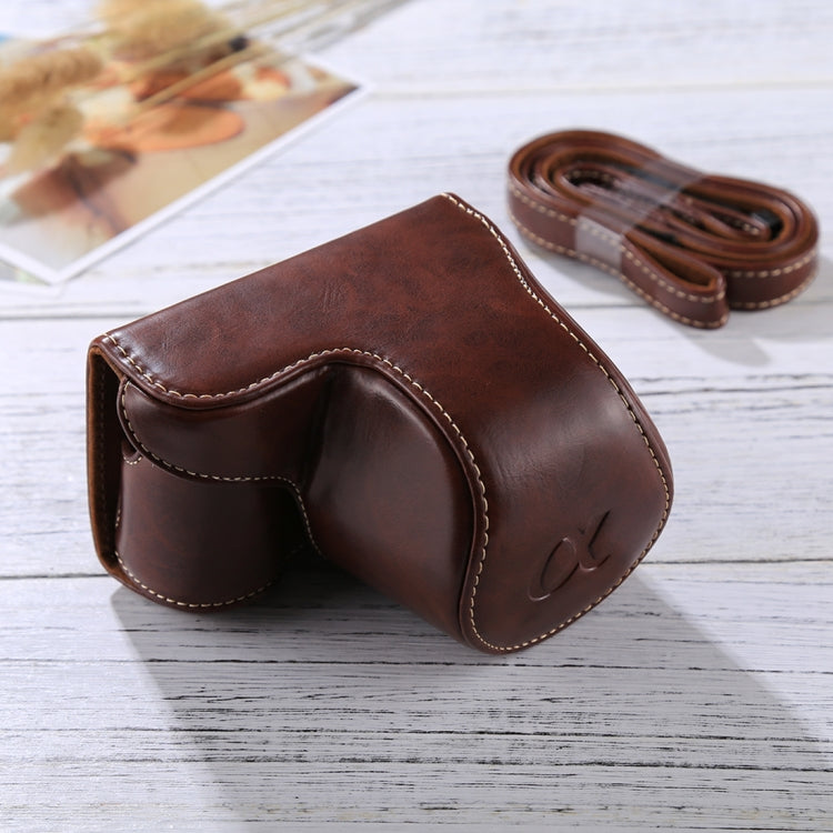 Full Body Camera PU Leather Case Bag with Strap for Sony A5100 / A5000 / NEX-3N (16-50mm / 40.5mm Lens)(Coffee) - free shipping - PMC TechLife - Order now!