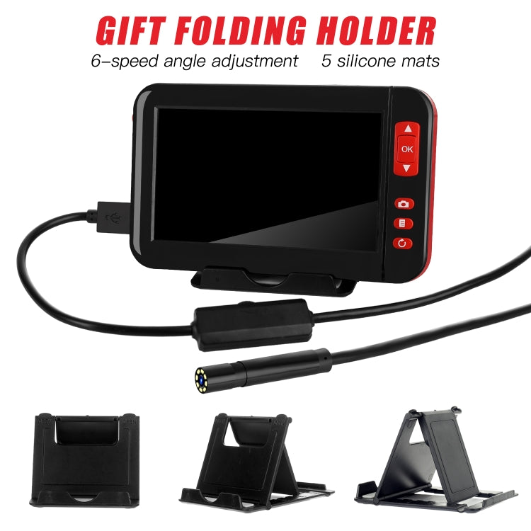 P20 4.3 Inch Screen Display HD1080P Inspection Endoscope with 8 LEDs, Length: 5m, Lens Diameter: 8mm, Hard Line -  by PMC TechLife | Online Shopping South Africa | PMC TechLife
