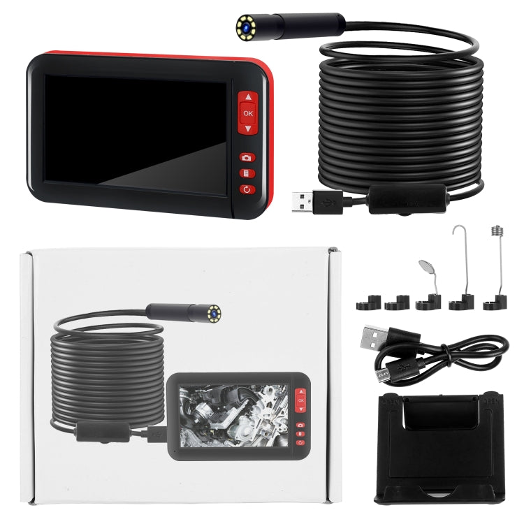 P20 4.3 Inch Screen Display HD1080P Inspection Endoscope with 8 LEDs, Length: 5m, Lens Diameter: 8mm, Hard Line -  by PMC TechLife | Online Shopping South Africa | PMC TechLife