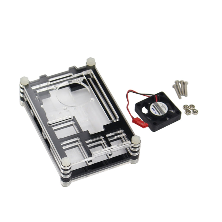 9 Layers Acrylic Box Shell Case with Cooling Fan for Raspberry pi 3(Black) - free shipping - PMC TechLife - Order now!