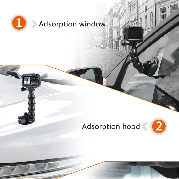 Suction Cup Jaws Flex Clamp Mount for GoPro, Insta360, DJI and Other Action Cameras(Black) - Mount & Holder by PMC TechLife | Online Shopping South Africa | PMC TechLife | Buy Now Pay Later Mobicred