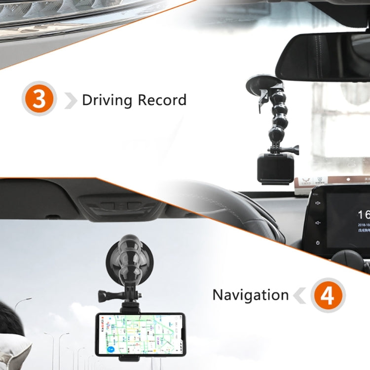 Suction Cup Jaws Flex Clamp Mount for GoPro, Insta360, DJI and Other Action Cameras(Black) - Mount & Holder by PMC TechLife | Online Shopping South Africa | PMC TechLife | Buy Now Pay Later Mobicred