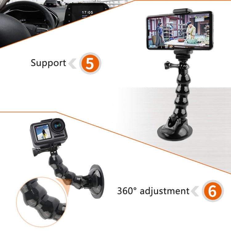 Suction Cup Jaws Flex Clamp Mount for GoPro, Insta360, DJI and Other Action Cameras(Black) - Mount & Holder by PMC TechLife | Online Shopping South Africa | PMC TechLife | Buy Now Pay Later Mobicred