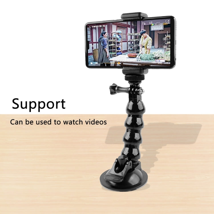Suction Cup Jaws Flex Clamp Mount for GoPro, Insta360, DJI and Other Action Cameras(Black) - Mount & Holder by PMC TechLife | Online Shopping South Africa | PMC TechLife | Buy Now Pay Later Mobicred
