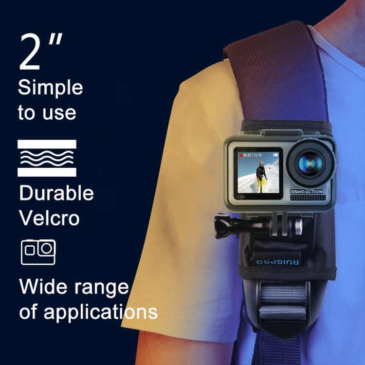 RUIGPRO Hook and Loop Fastener Backpack Rec-Mounts Clip Clamp Mount with Screw for GoPro HERO9 Black / HERO8 Black /7 /6 /5 /5 Session /4 Session /4 /3+ /3 /2 /1, DJI Osmo Action, Xiaoyi and Other Action Cameras(Black) -  by RUIGPRO | Online Shopping South Africa | PMC TechLife