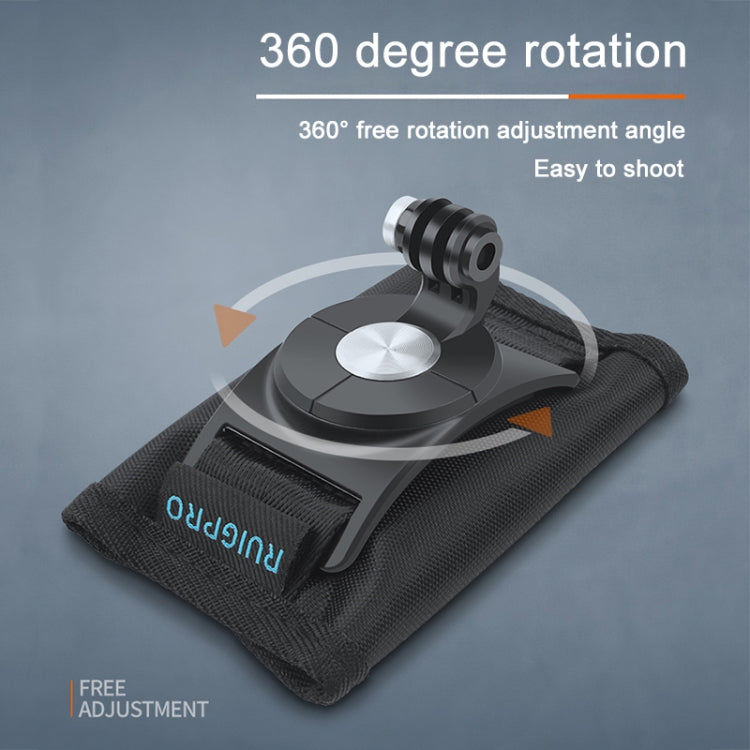 RUIGPRO Hook and Loop Fastener Backpack Rec-Mounts Clip Clamp Mount with Screw for GoPro HERO9 Black / HERO8 Black /7 /6 /5 /5 Session /4 Session /4 /3+ /3 /2 /1, DJI Osmo Action, Xiaoyi and Other Action Cameras(Black) -  by RUIGPRO | Online Shopping South Africa | PMC TechLife