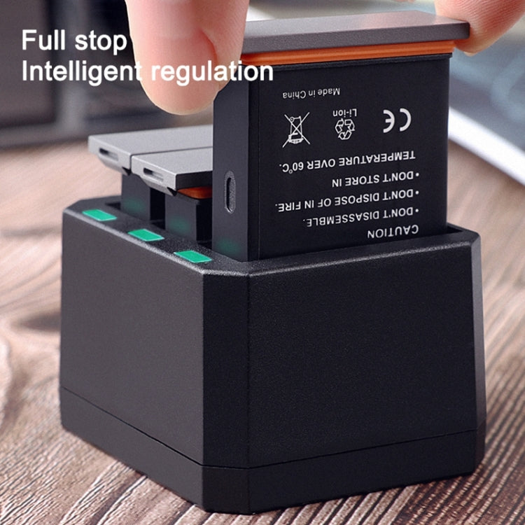 USB Triple Batteries Charger with LED Indicator Light for DJI OSMO Action(Black) - Cable & Charger by PMC TechLife | Online Shopping South Africa | PMC TechLife | Buy Now Pay Later Mobicred