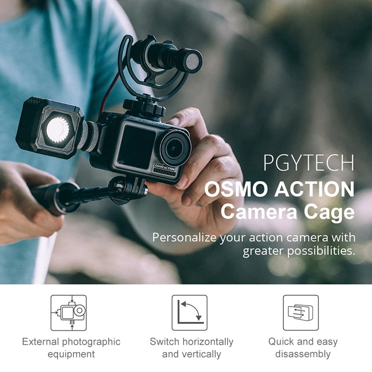 PGYTECH P-11B-010 Sports Camera Rabbit Cage Accessory Vlog for DJI Osmo Action - Protection Frame by PGYTECH | Online Shopping South Africa | PMC TechLife | Buy Now Pay Later Mobicred