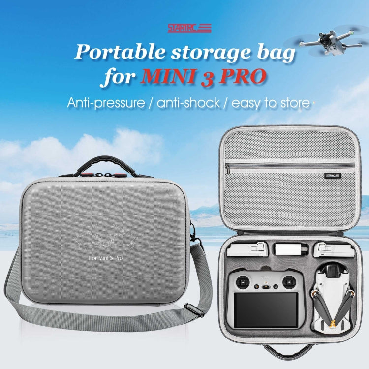 For DJI Mini 3 Pro / RC with Screen STARTRC Waterproof Shoulder Storage Bag Handbag(Grey) - Carry Cases & Bags by STARTRC | Online Shopping South Africa | PMC TechLife | Buy Now Pay Later Mobicred