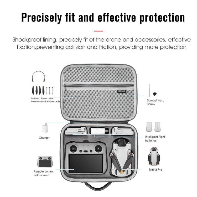 For DJI Mini 3 Pro / RC with Screen STARTRC Waterproof Shoulder Storage Bag Handbag(Grey) - Carry Cases & Bags by STARTRC | Online Shopping South Africa | PMC TechLife | Buy Now Pay Later Mobicred
